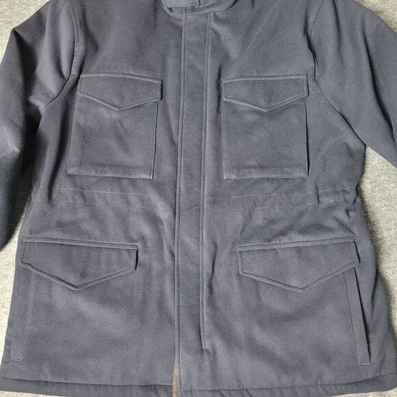 Vince Men's Field Jacket Size XL  Suede Trim Blue Navy - Picture 5 of 16